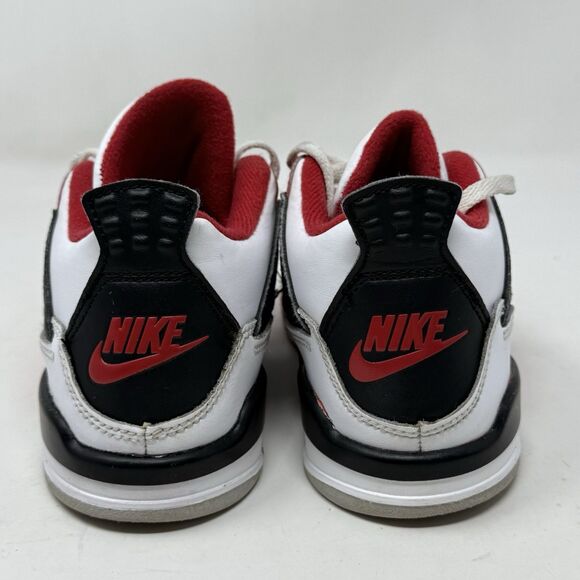 Nike Air Jordan 4 Retro OG PS Sneakers Boys Girls Size 13C Fire Red BQ7669-160 - Picture 11 of 16